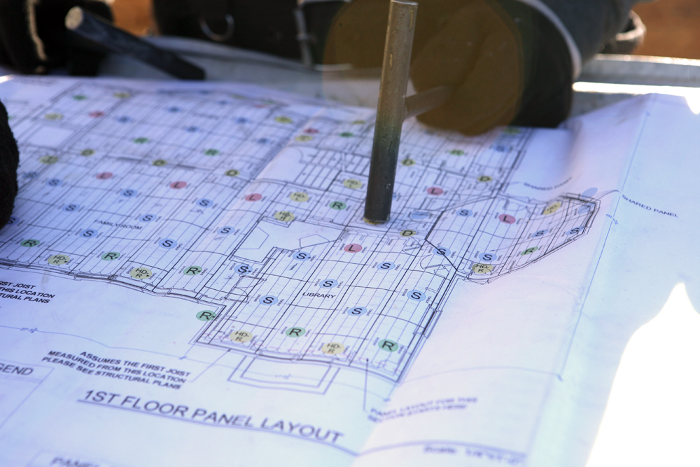 Warmboard panel layout plan for a first floor